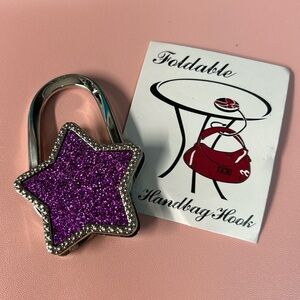 NEW purple Star shaped purse hanger charm